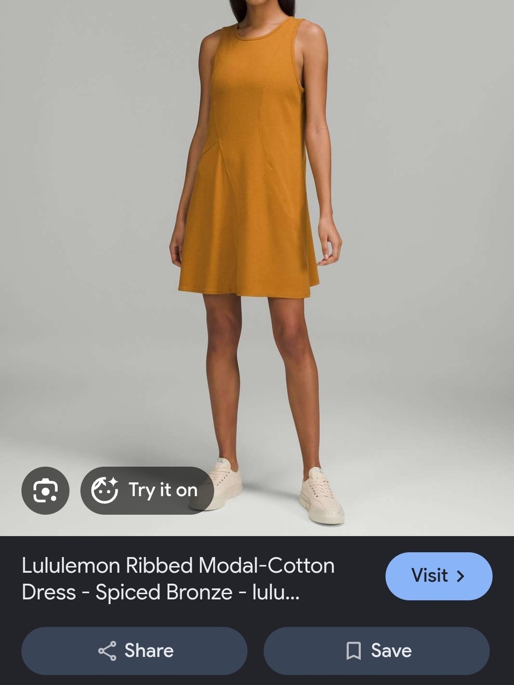 lululemon athletica Spiced Bronze Sleeveless Scoop-Back Dress